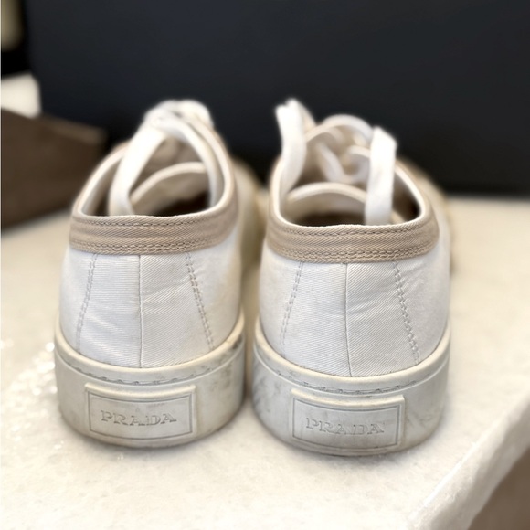 PRADA Platform Sneakers Tan/Beige/White SZ US 7 - Picture 5 of 5